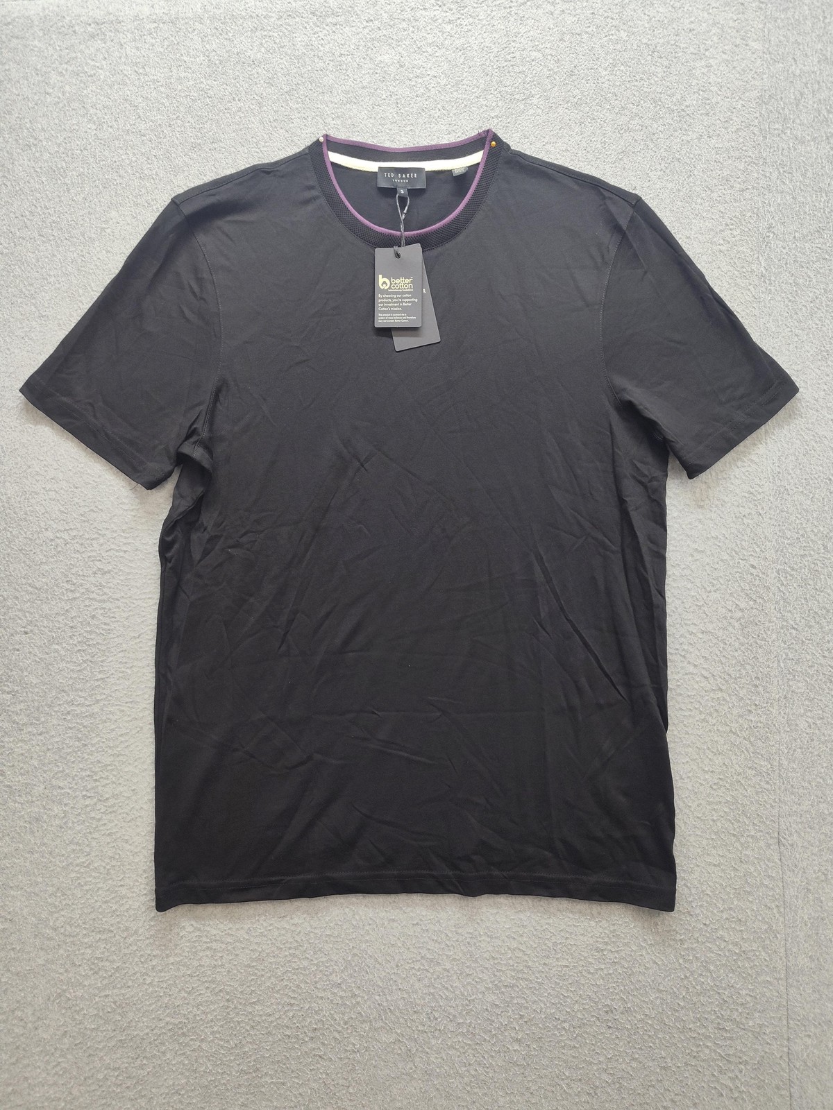 Ted Baker Shirt Mens Medium Black Crew Neck Modal Cotton Short Sleeve Tee gallery