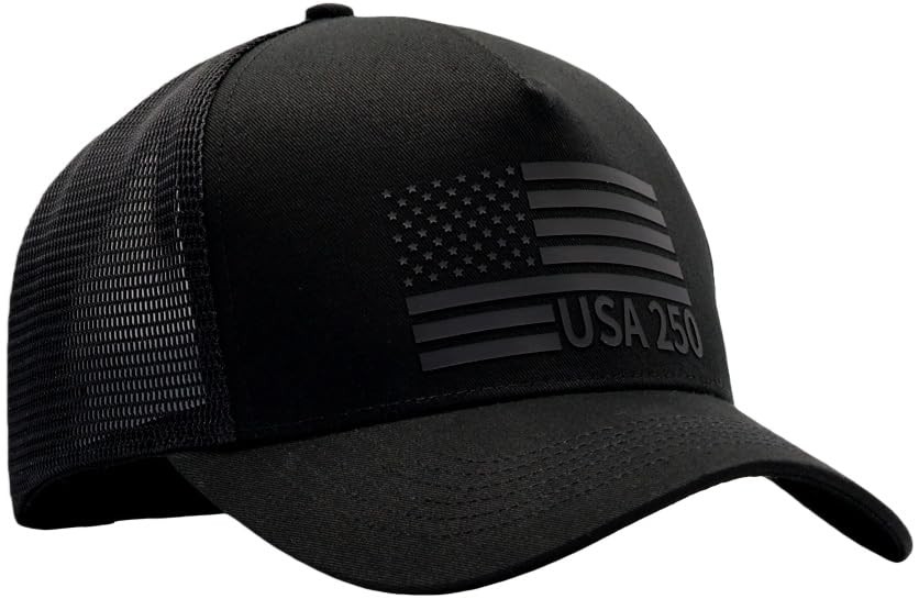 USA 250th Anniversary Black Flag Trucker Hat for Men Women - US Army Veterans... gallery