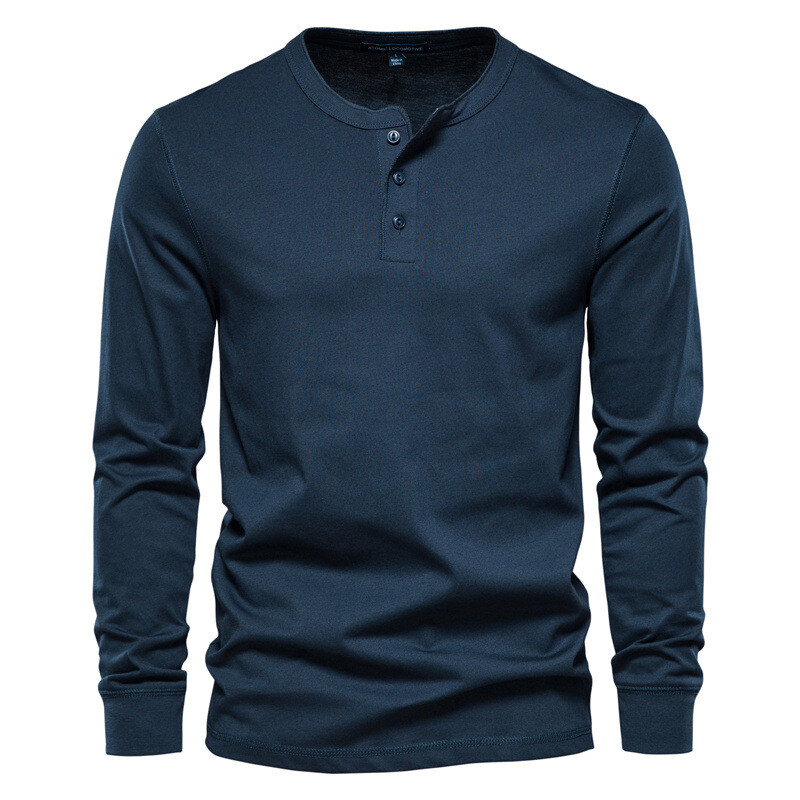 Zonbailon men's long sleeve solid color crew neck bottomed shirt soft Winter gallery