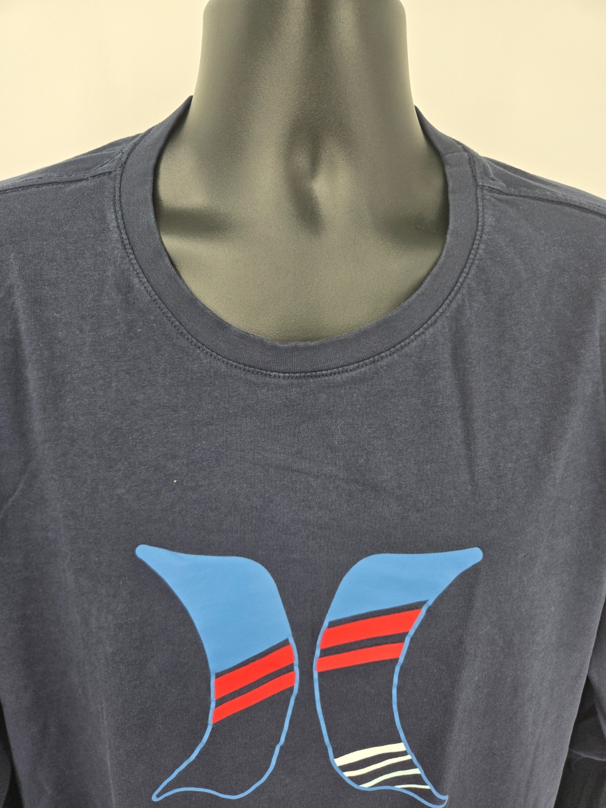 Hurley T-Shirt 2XL Long Sleeve Casual Outdoor Beach Surf Men Logo Blue Red XXL gallery
