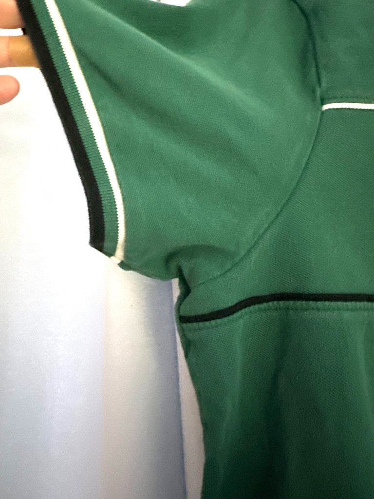 Guess Los Angeles Men's XL Green Tonal Logo Tee Tipped Ribbed Cuffs Vtg gallery