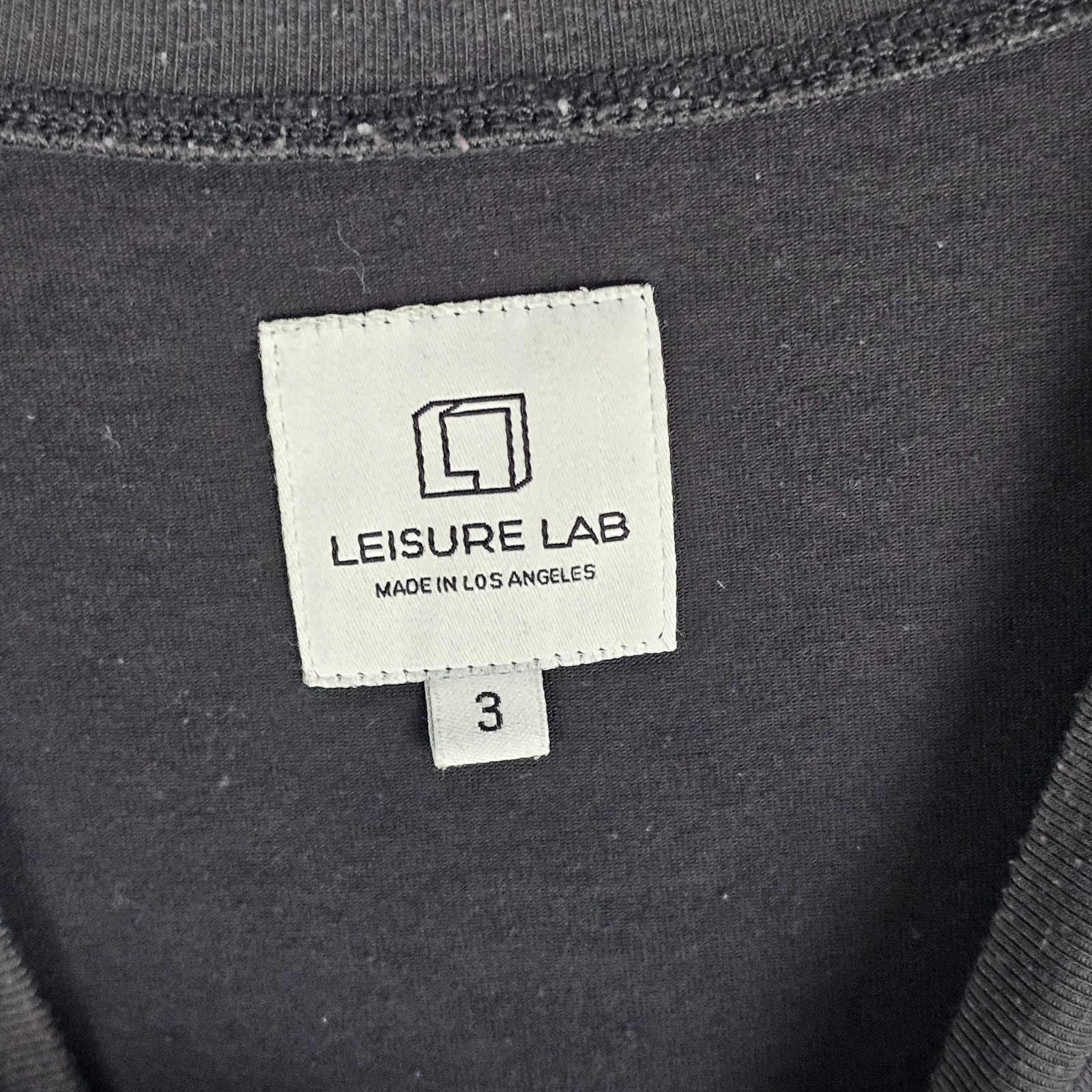Leisure Lab Pullover T-Shirt Mens 3 Black Stretch Long Sleeve Round Neck Slit gallery
