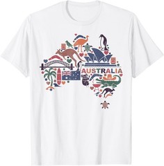 Travel Australia Map Sydney Australian Vacation Souvenir Tee T-Shirt