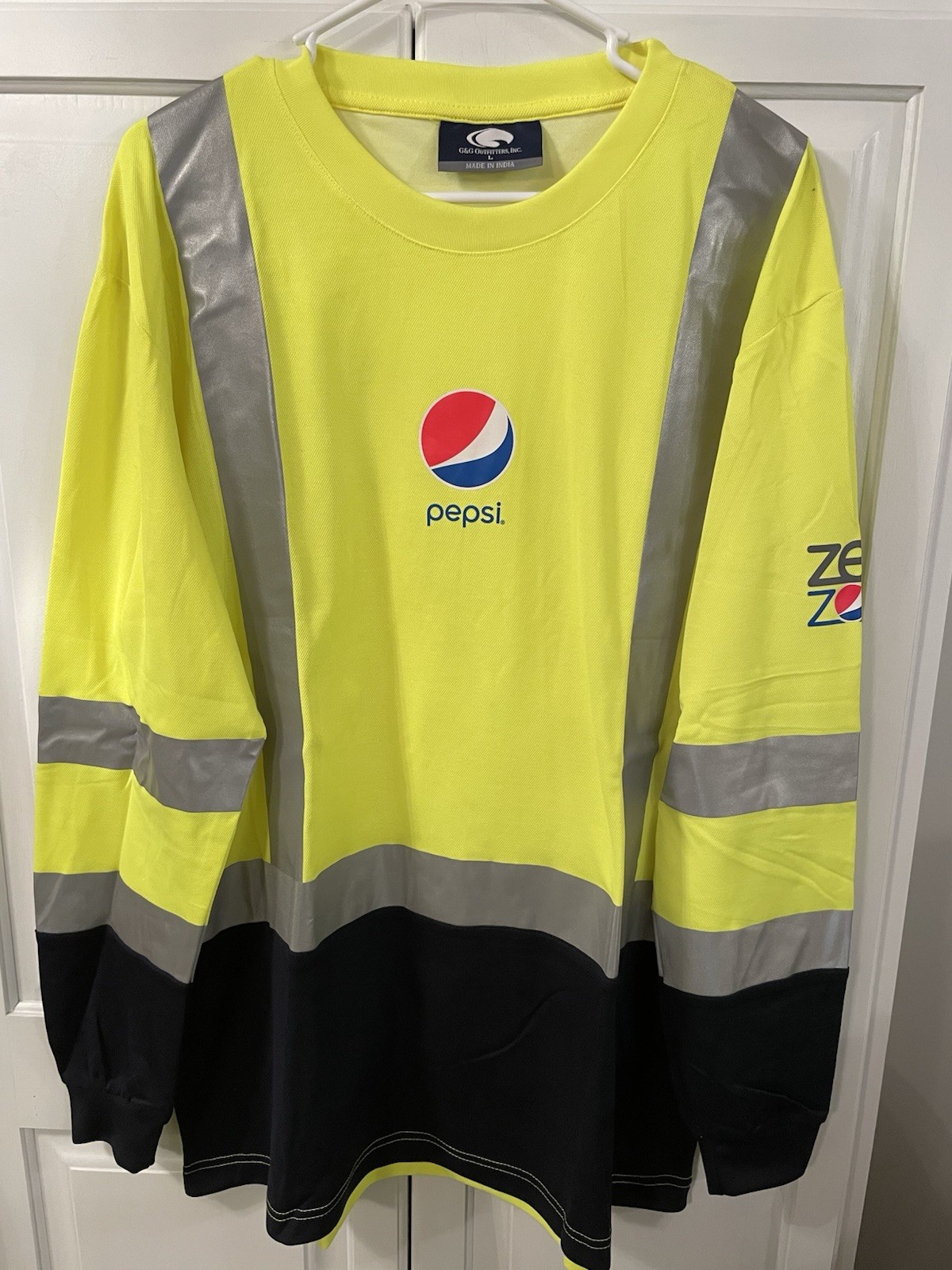 Pepsi Shirt Mens Large High Vis Employee Uniform Reflective Safety Long Sleeve gallery