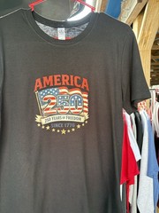 White, Red or Black Short Sleeve T America 250 Years of Freedom (S,M,L,XL)