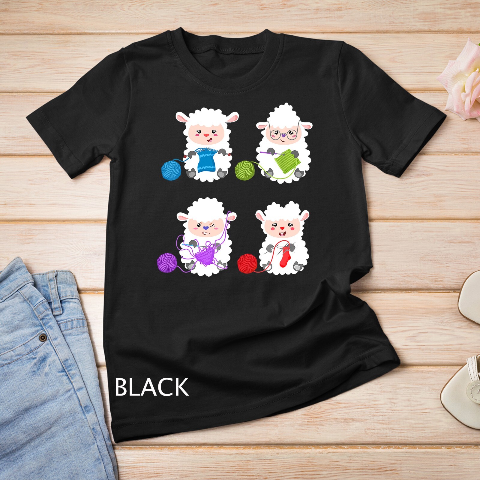 Knit Crochet Knitter Gift Crocheting Sheep Knitting Lover T-Shirt Unisex T-shirt gallery