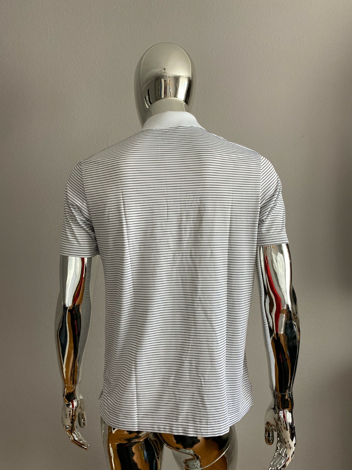 Adidas Sport White Striped Polo Men Adult T Shirt Size S gallery