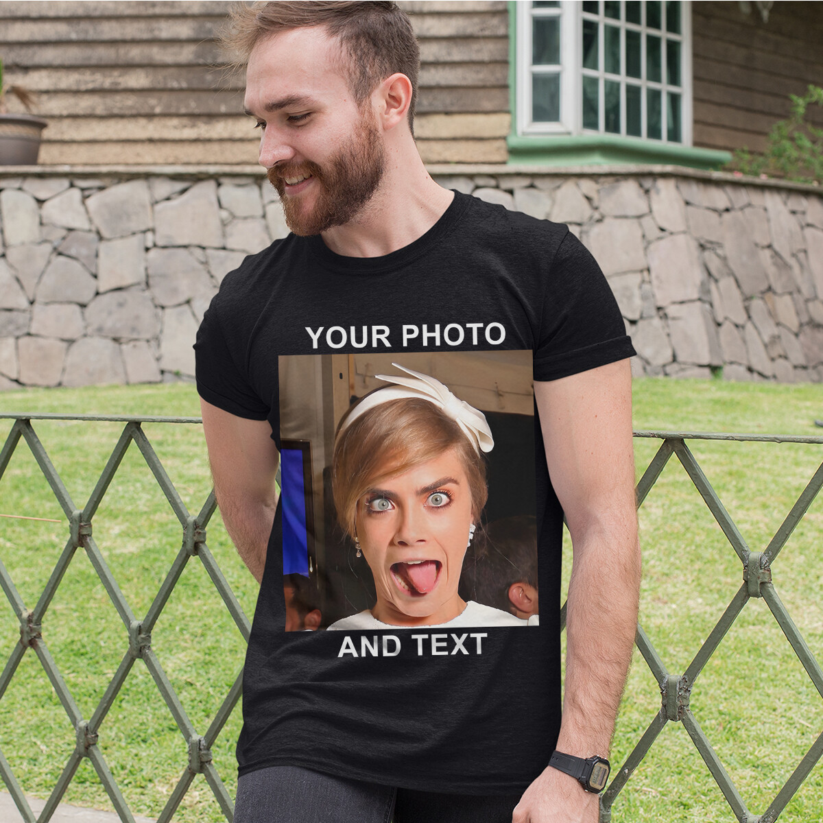Customisable Photo & Text Mens T-Shirt Ideal For Celebrations Birthdays #TA-195 gallery
