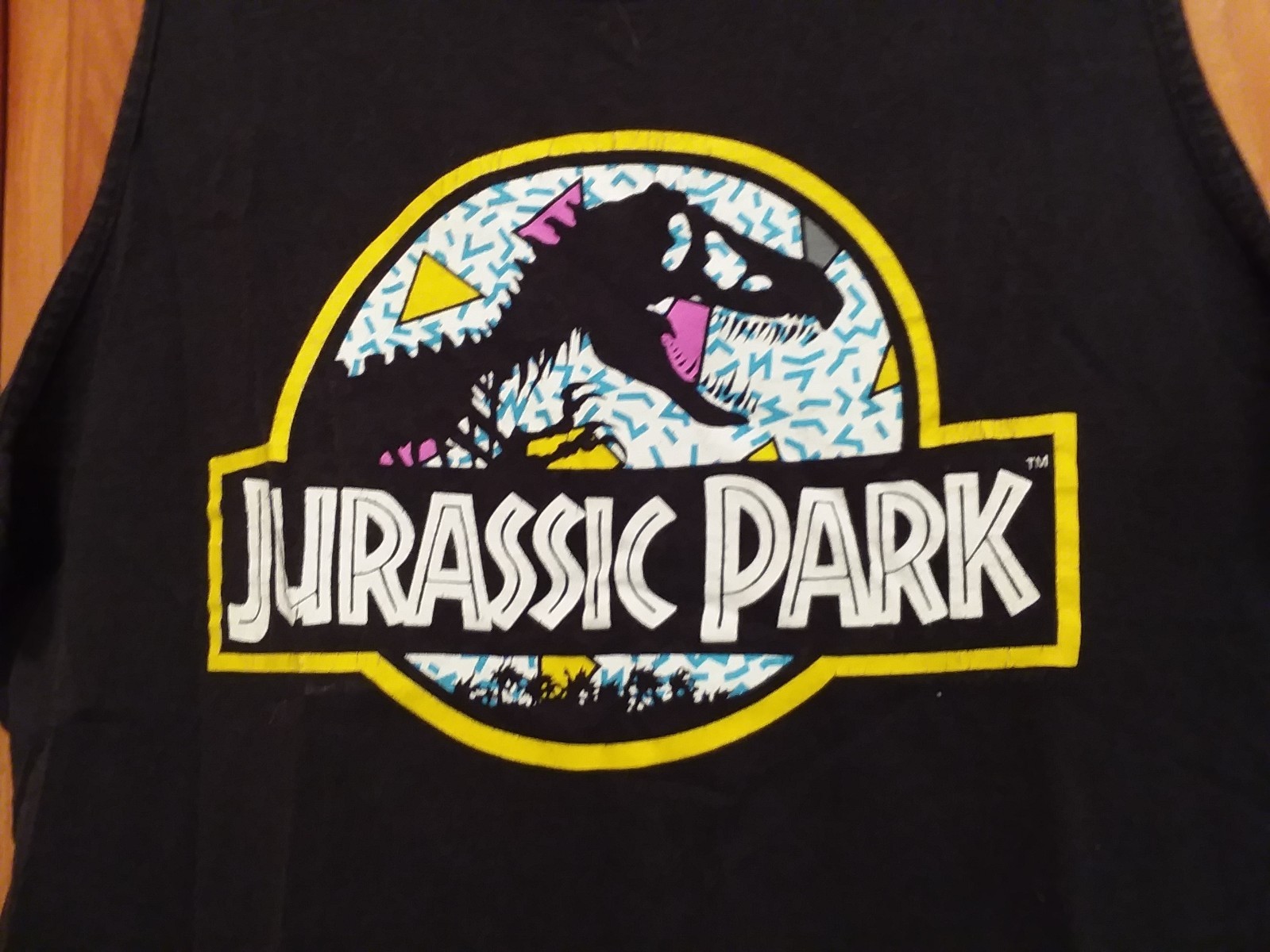 JURASSIC PARK Dinosaur Logo Black Men's Strap Sleeveless T Shirt Tank Top - XL gallery