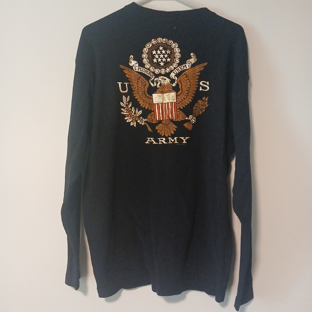 Brothers In Arms Outfitters US ARMY Eagle Black Waffle Fabric Pullover Size XL gallery