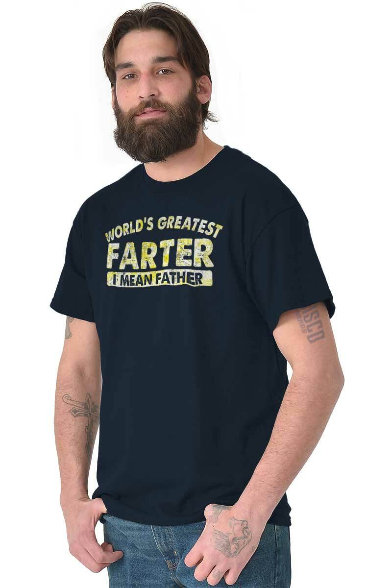 Funny Dad Worlds Best Farter I Mean Father Mens Casual Crewneck T Shirts Tees gallery