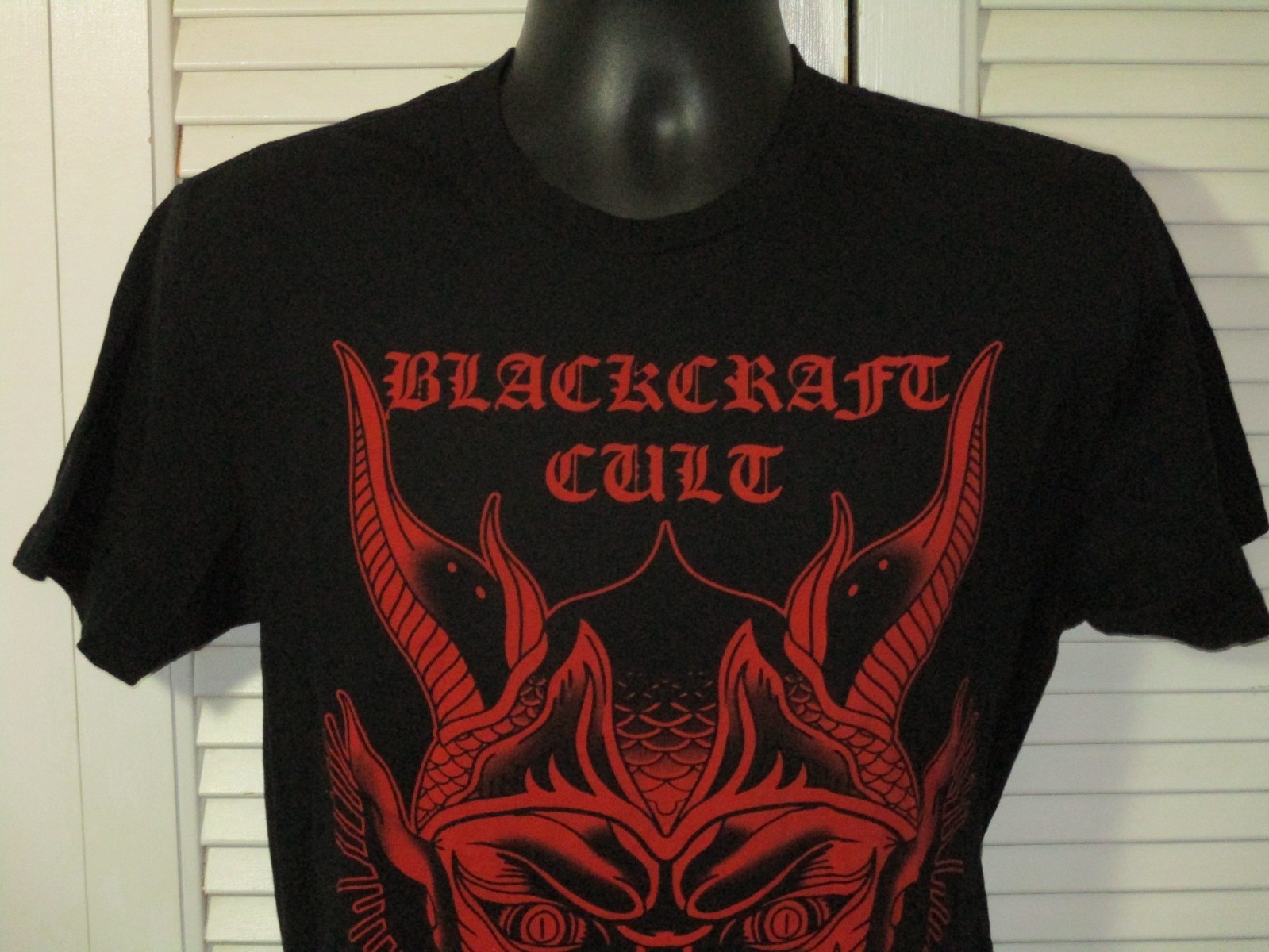 Black Craft Cult Horned Devil Black Graphic Goth T-Shirt Men's M gallery