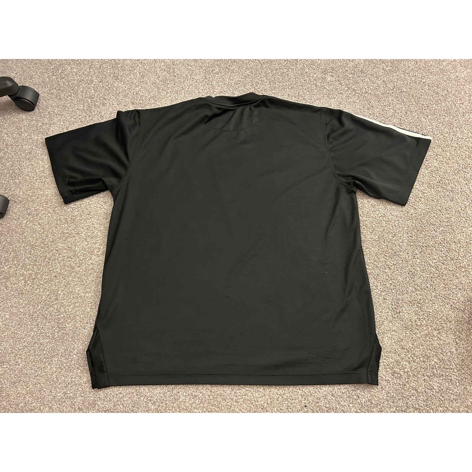 Adidas Athletic T-Shirt Mens Large Black Good 3-Stripe Mesh Performance Tee gallery