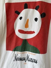 VINTAGE 1998 Neiman Marcus Joan Miro Style Holiday Graphic Art T-Shirt
