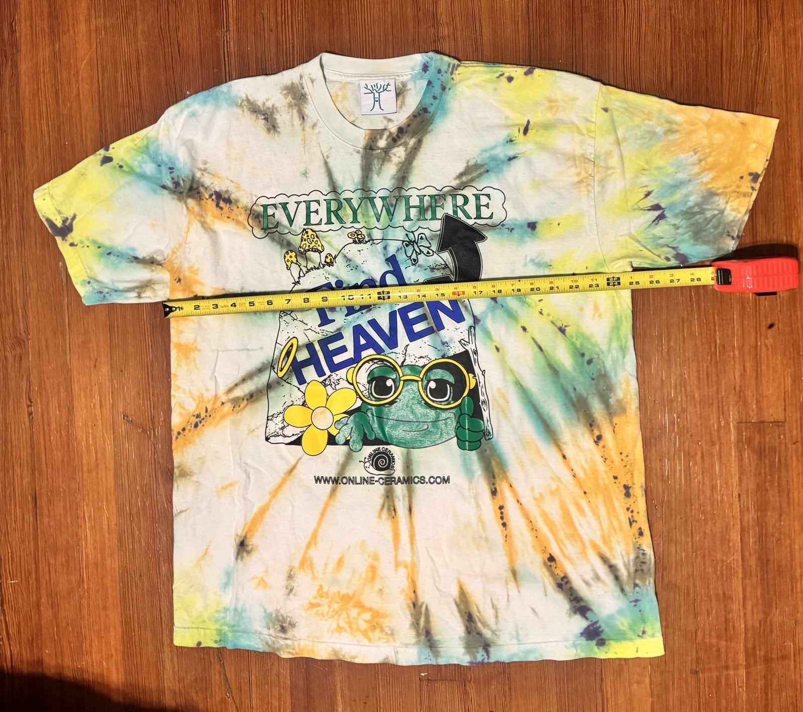Online Ceramics Tie Dye Find Heaven Everywhere Frog T Shirt XXL OOP Authentic gallery