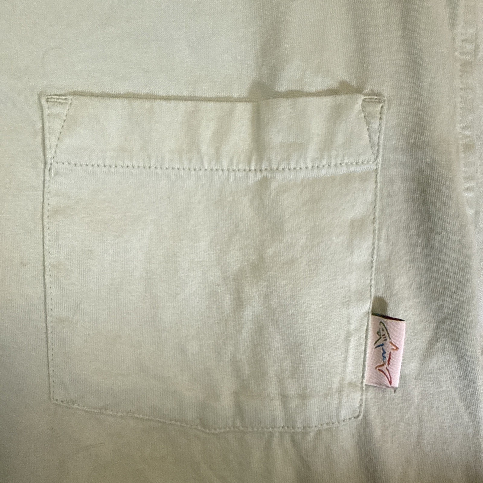 Greg Norman Pocket Tee Size M Light Green Tshirt Fish Logo Medium weight Fabric gallery