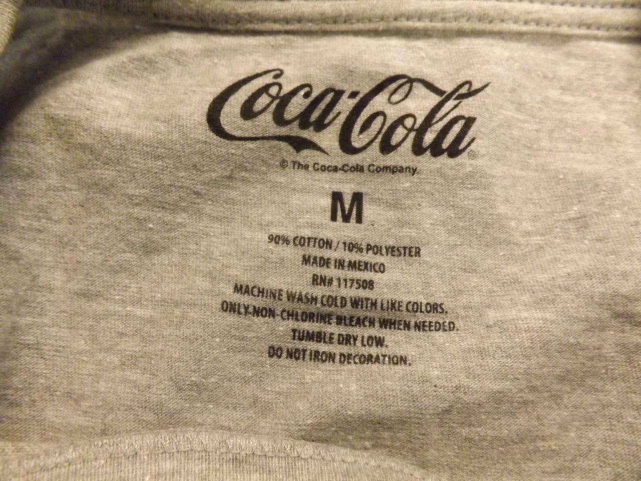 New Coca Cola Coke "Adds Life to Everything Nice" Mens Size M Medium Gray Shirt gallery