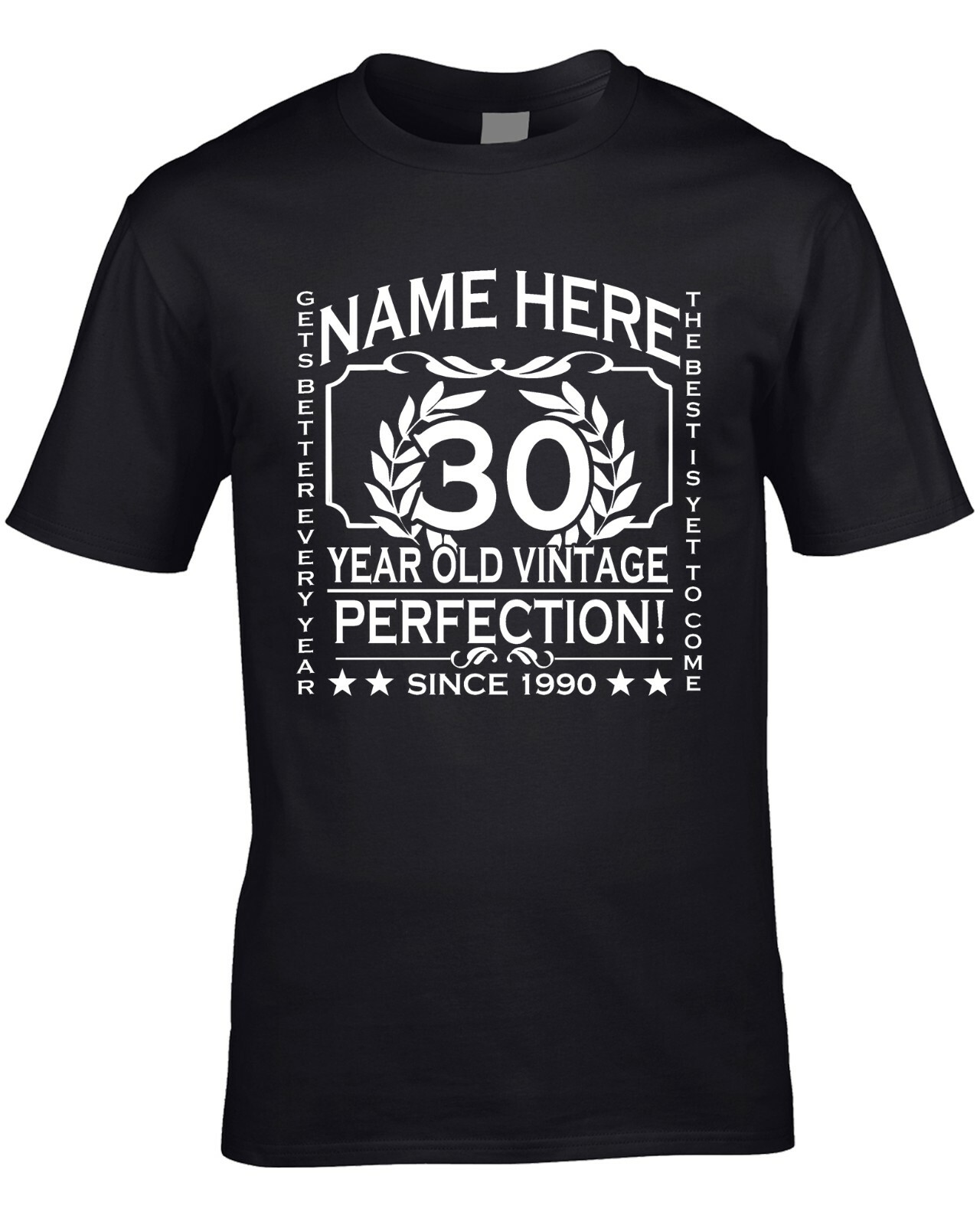 30th Birthday T-Shirt Personalise with Name Age Year Ideal Birthday Gift T-Shirt gallery