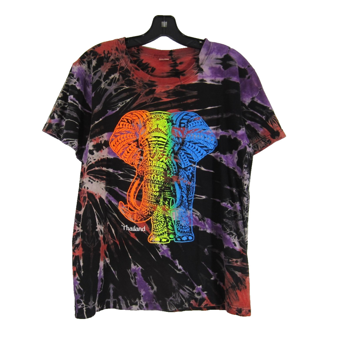 Vintage Y2K Thailand T-Shirt SLIM LRG Elephant AOP Graphic Tie Dye WILD! gallery