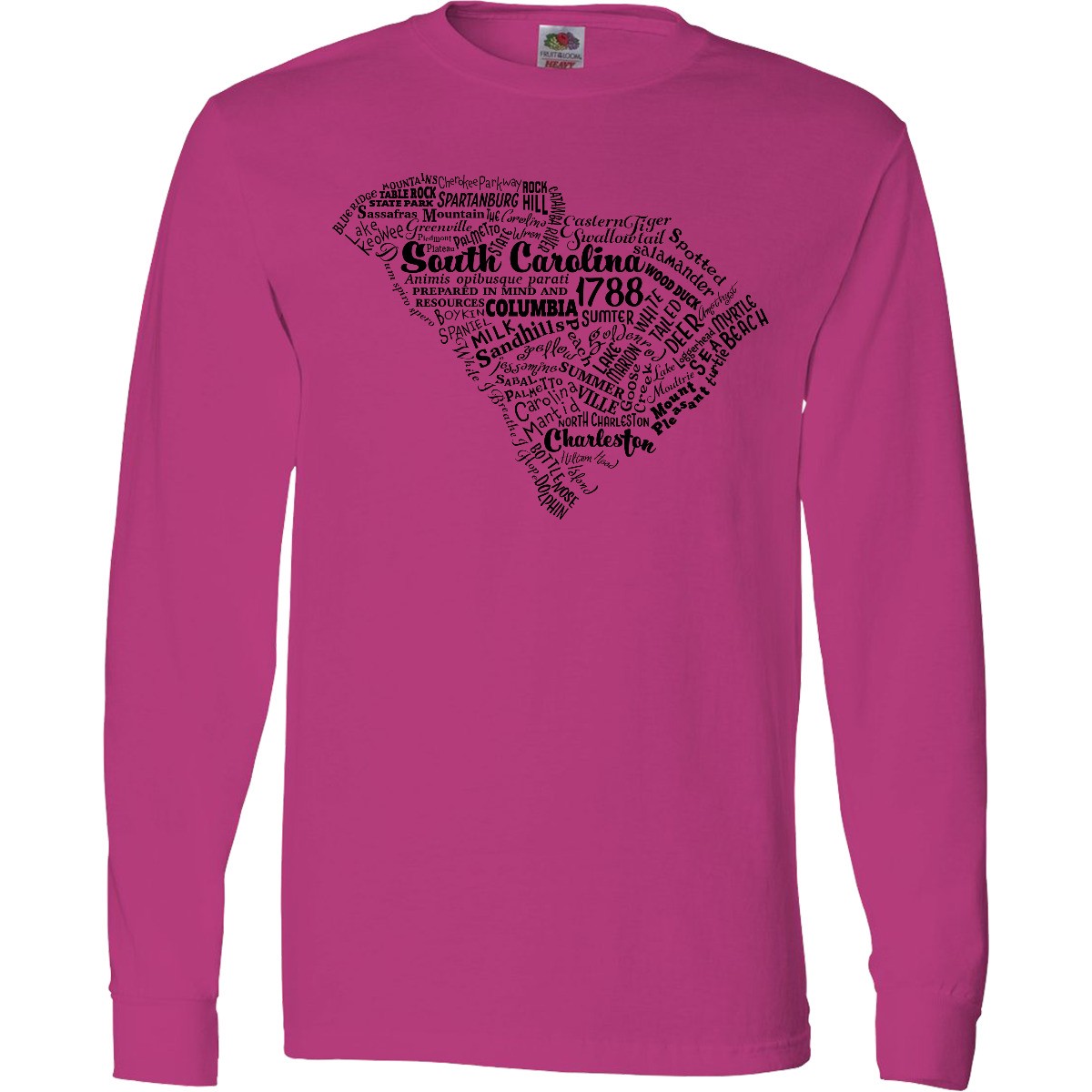 Inktastic South Carolina Word Salad- State Outline Long Sleeve T-Shirt Home East gallery