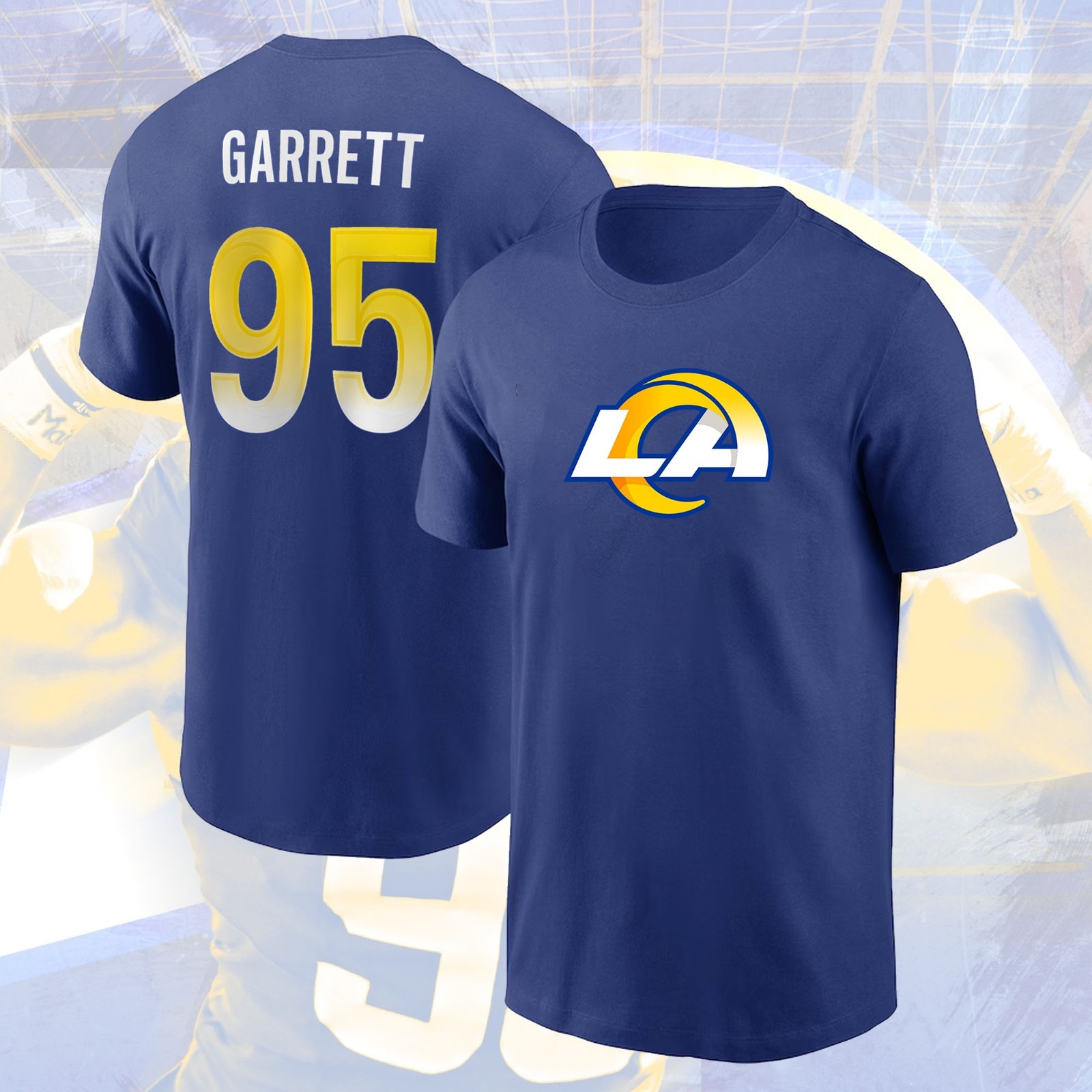 NEW SALE! Myles Garrett #95 L.A Rams 2026 Name & Number Fastship For Fans gallery