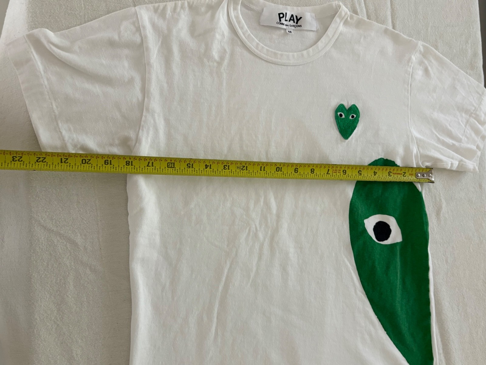 Comme des Garcons PLAY Red Double Heart T-Shirt SZ M & Green Heart T Shirt VG gallery