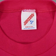 Vintage 90s JERZEES Blank Mens Medium Pink Short Sleeve 50/50 T Shirt Made USA