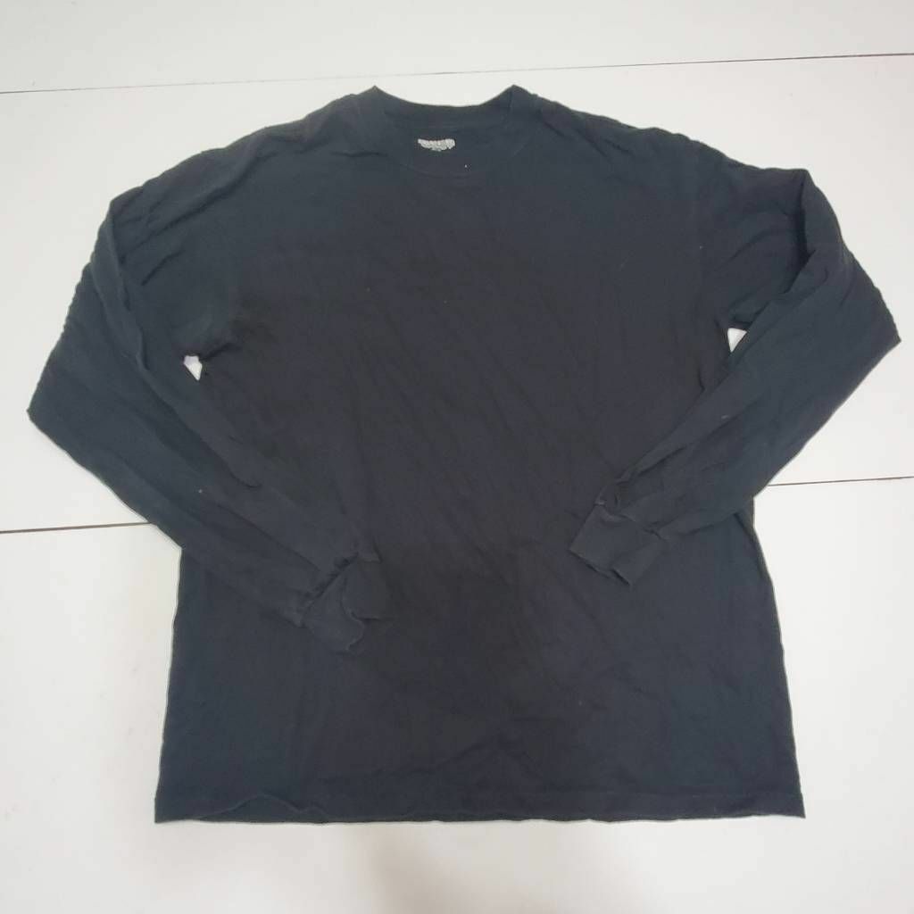 Graphite Sport Mens T-Shirt Black Long Sleeve Crew Neck 100% Cotton L
