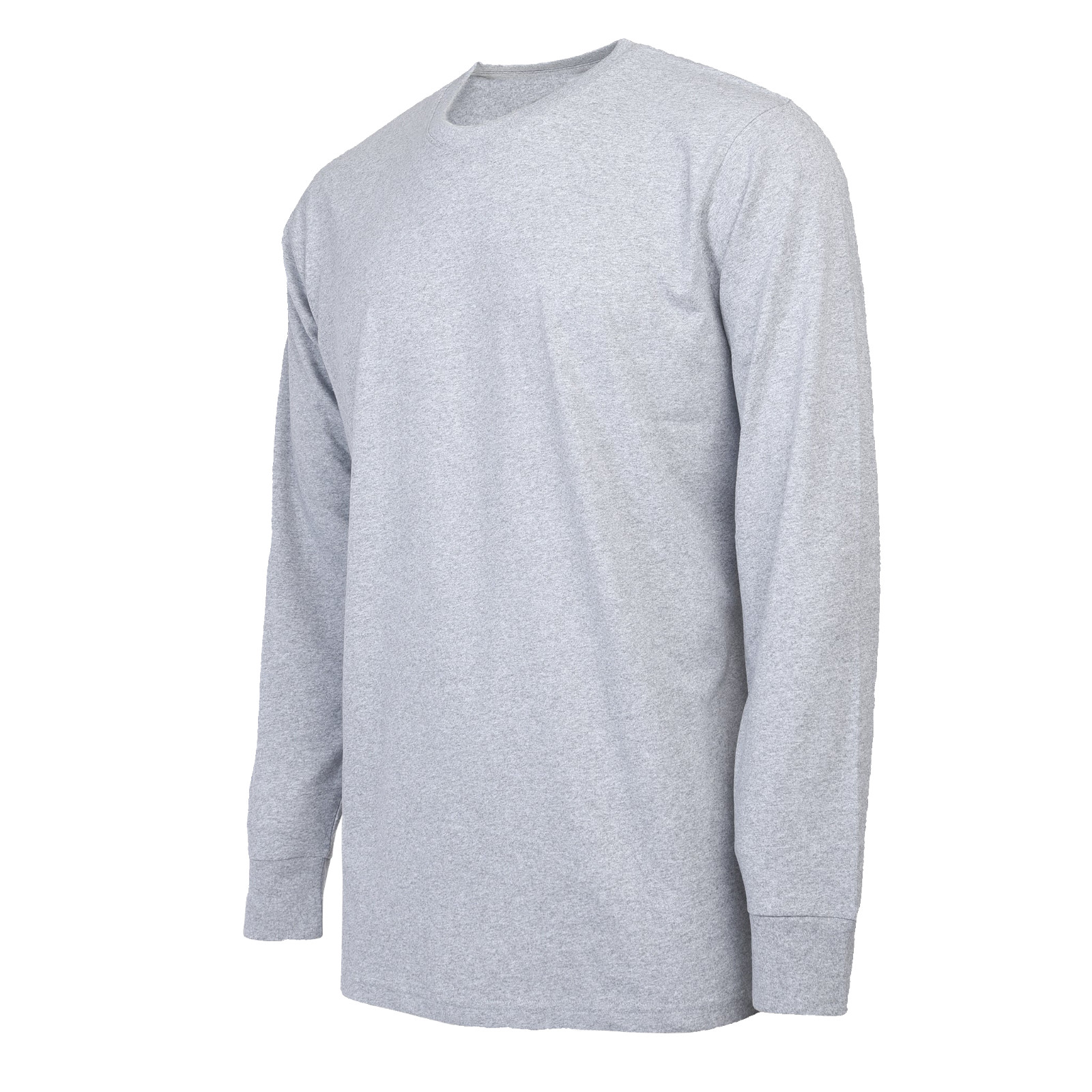 Cotton T- Shirt Crew Neck Long Sleeves Men's Shirts Ribbed Cuff and Neck Solid gallery