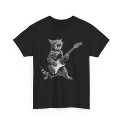 Cat Playing Guitar Rock Star Rock and Roll For Men Women Kid T-Shirt