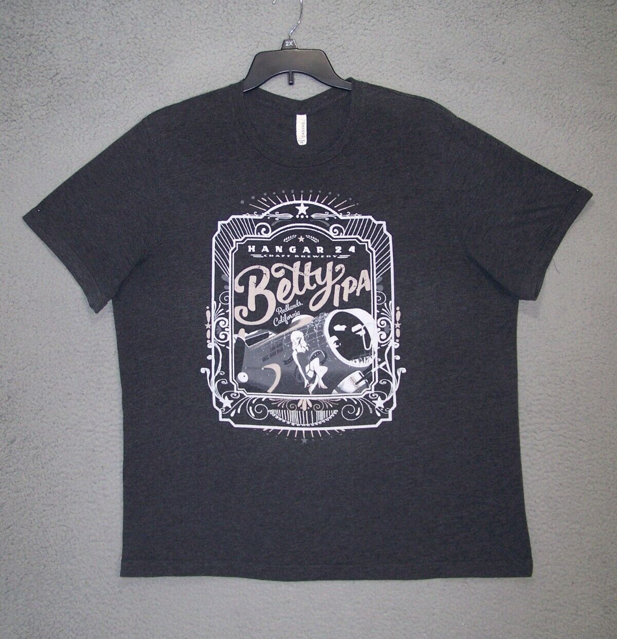 Hanger 24 Shirt Adult 2XL XXL Gray Graphic Redlands California Short Sleeve Mens gallery