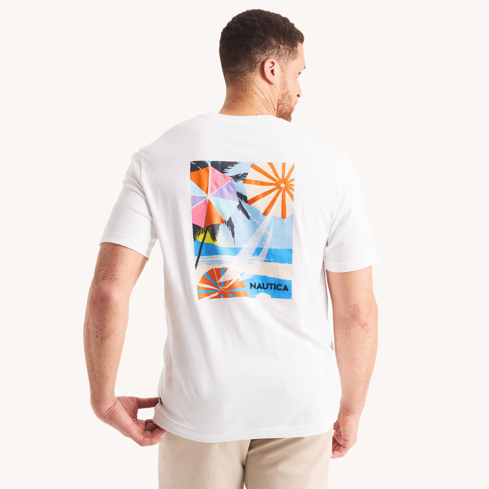 Nautica Big & Tall “Keep Calm” White Graphic S/S T-Shirt Size 3XLT, XXXLTall