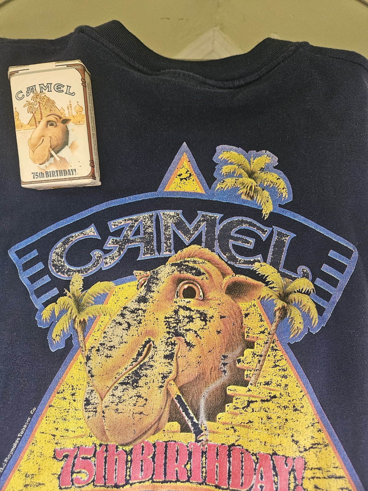 Camel 75th Birthday 1988 Vintage Single Stitch T Shirt Size L W/UNOPENED PACK gallery
