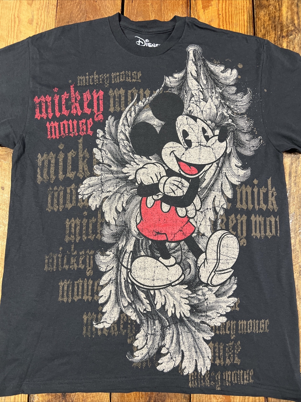 LG Disney Mickey Mouse Full Print Graphic Tee Shirt Black All Over Front Print gallery