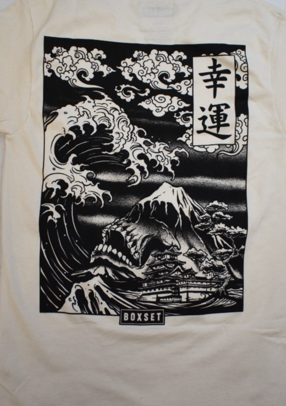 Box Set Mens Kanji Great Wave In Evil Ocean Graphic Shirt New S, L, XL gallery