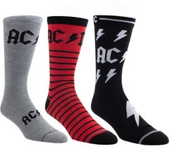 AC/DC – Perri’s – AC/DC – Crew Socks (3 Pack Collector Guitar Shape Tin) [New ]