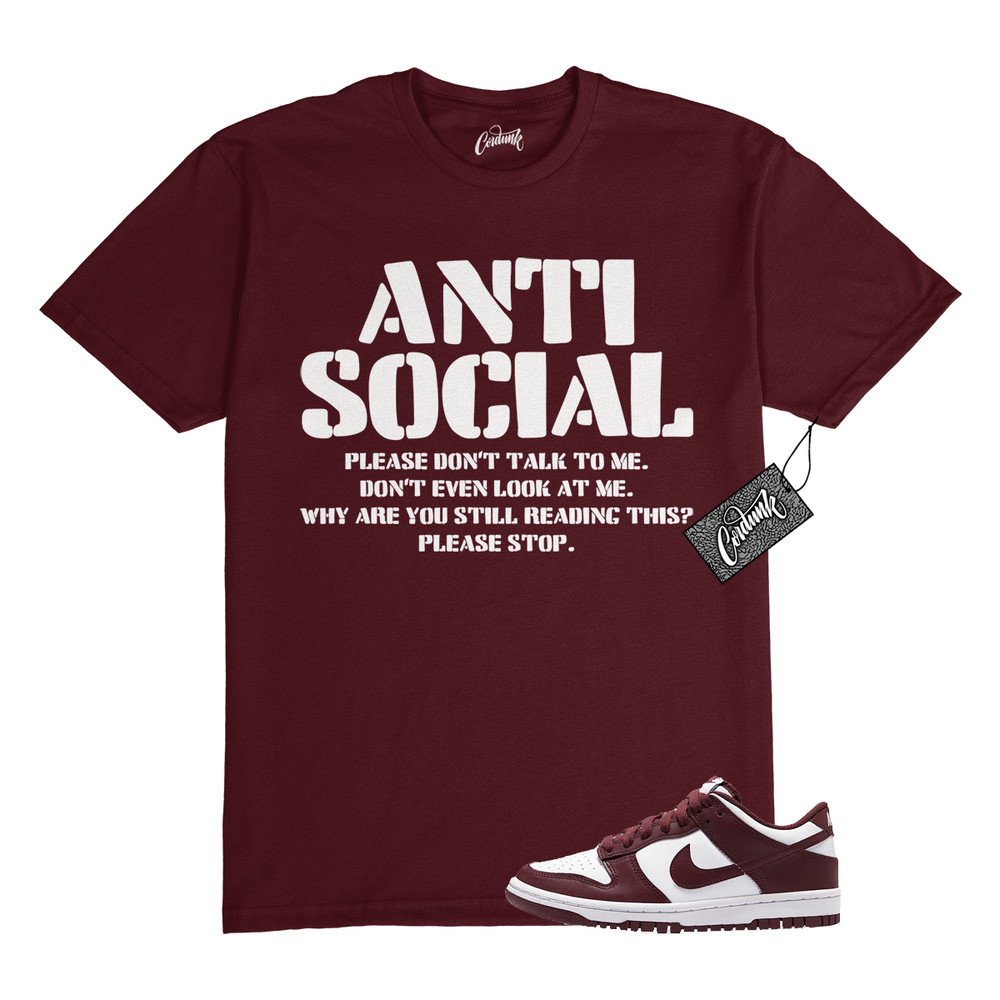 Dunk Team Red White Low Maroon Burgundy T Shirt Match AS