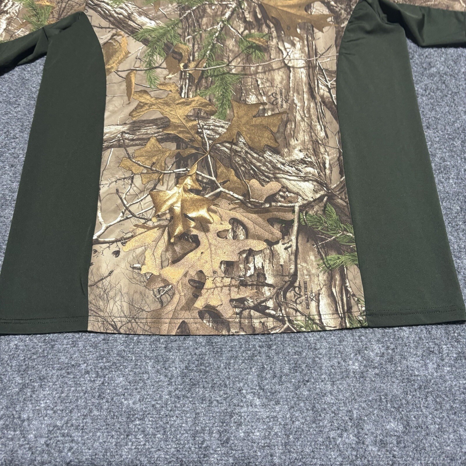 HABIT Shirt Mens Medium Green Short Sleeve Polyester Realtree Fishing Camouflage gallery