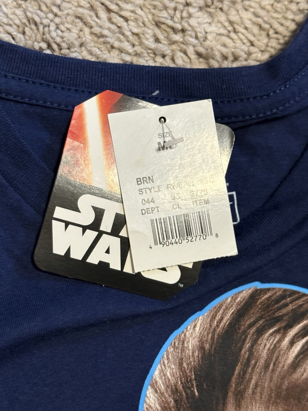 Star Wars Shirt Mens Medium Blue CHEWBACCA Graphic Tee Movie Sci-Fi Disney NWT gallery