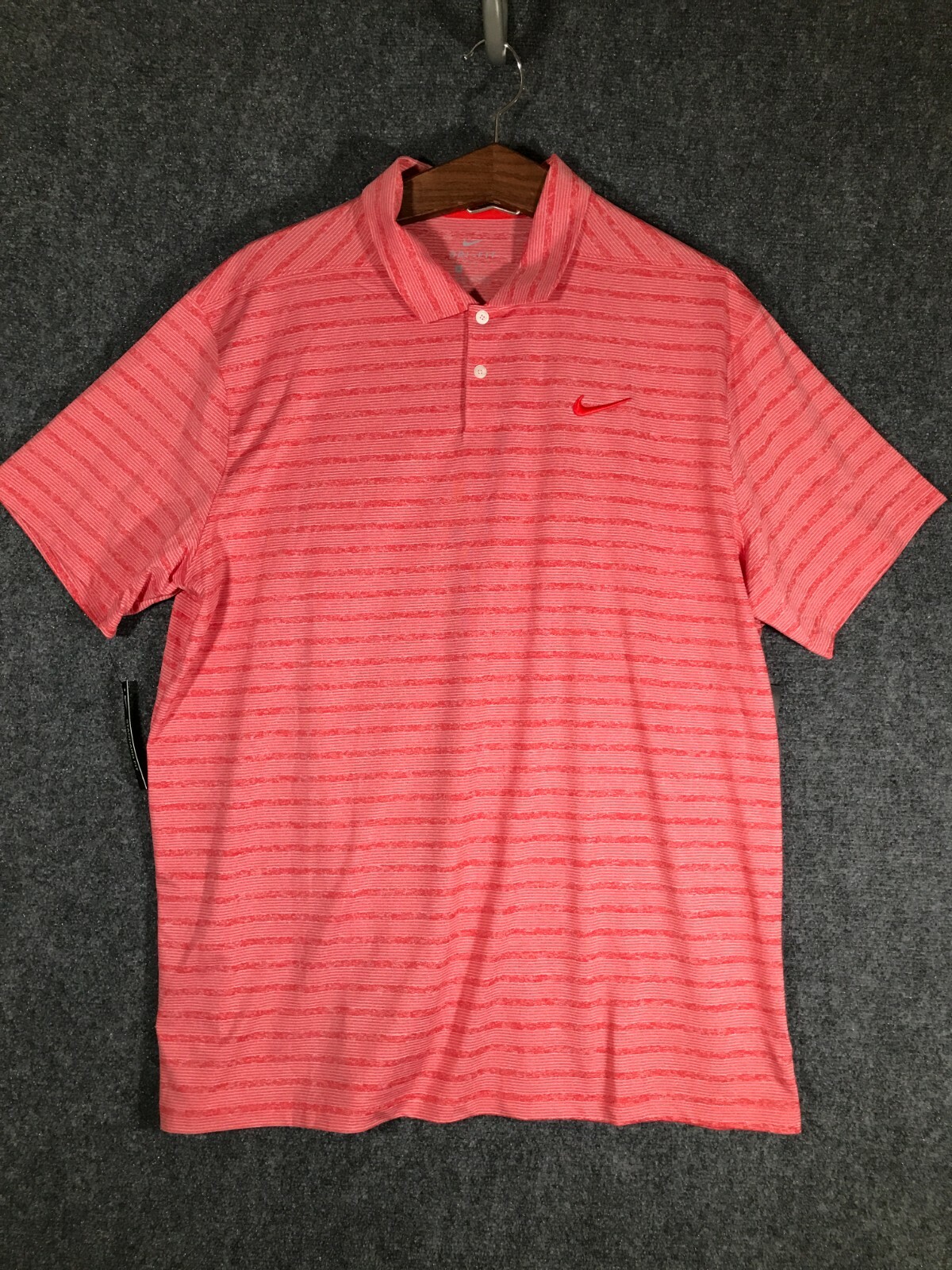 Nike Dri Fit Tee Shirt Mens Extra Large Stretch Red Collar Short Sleeve XL Soft