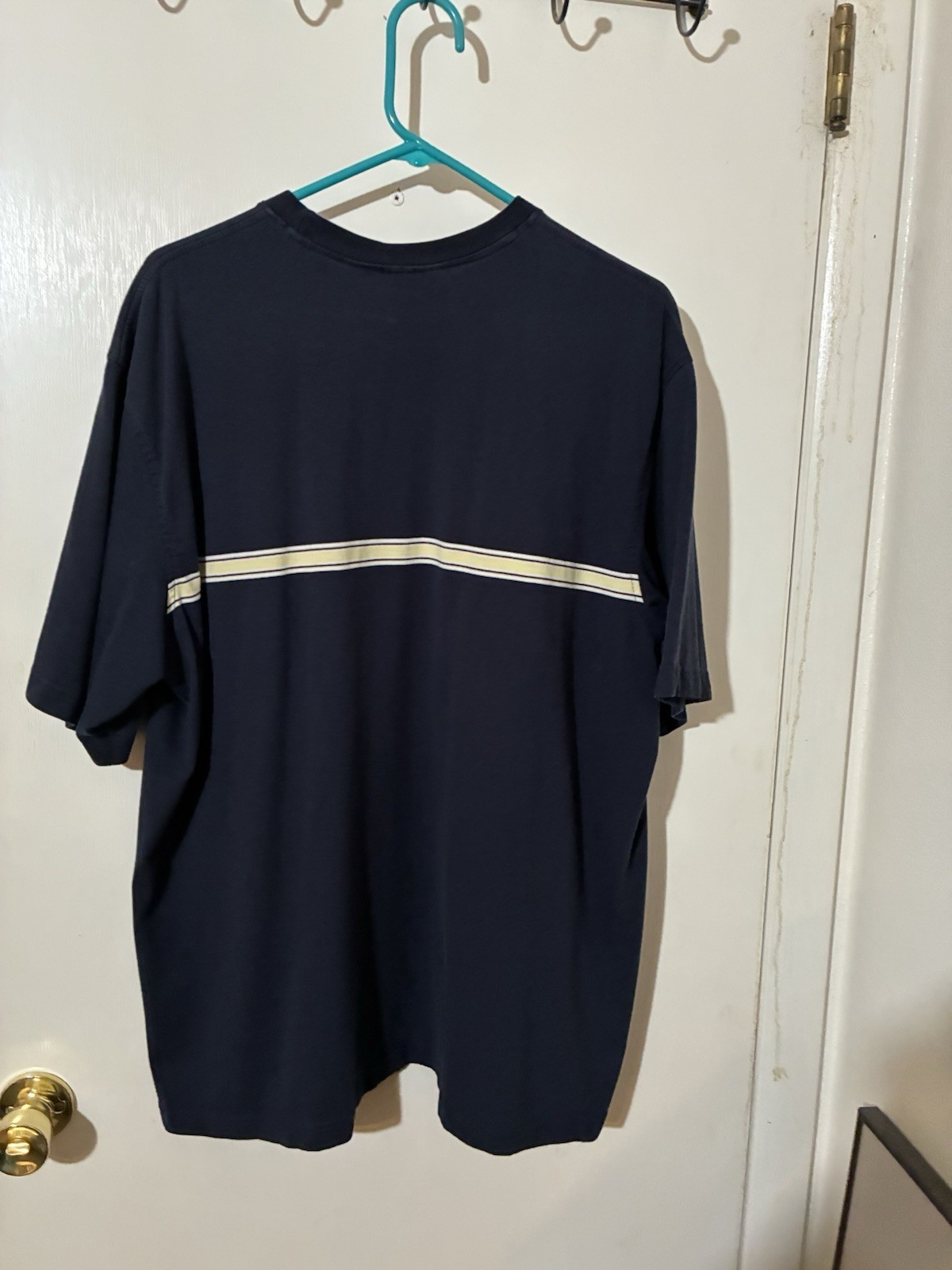 Puritan Brand Adult 2XL Blue w/Yellow and White Stripes Cotton Blend T-Shirt gallery