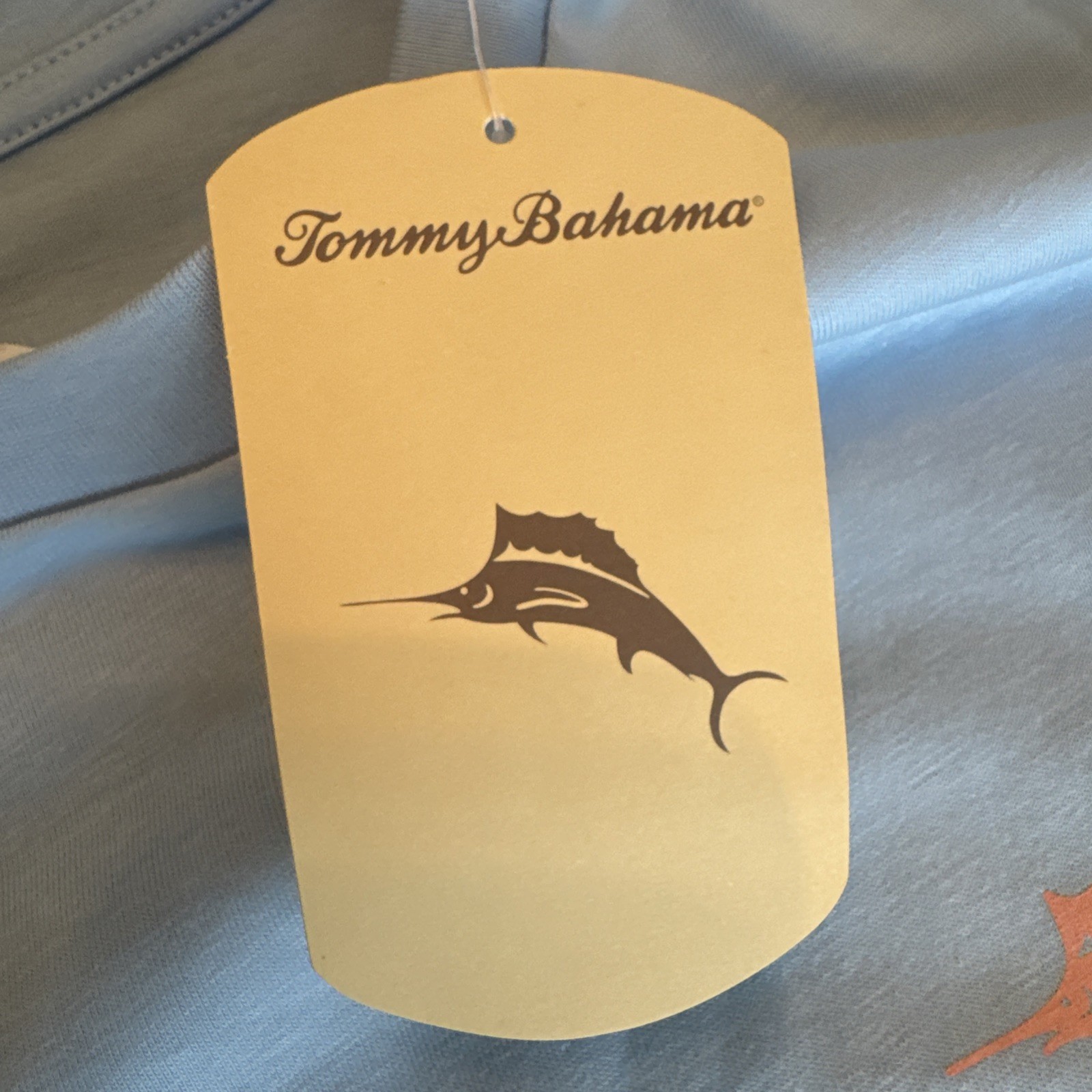 Tommy Bahama SZ XL Mens SS Tshirt Chambray Blue “Live The Island Life Cotton NWT gallery