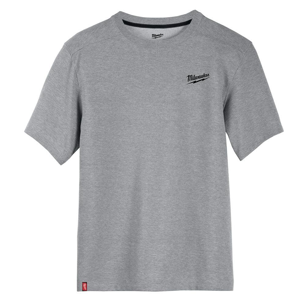 Milwaukee Men's Large Gray Cotton/Polyester Short-Sleeve Hybrid Work T-Shirt gallery