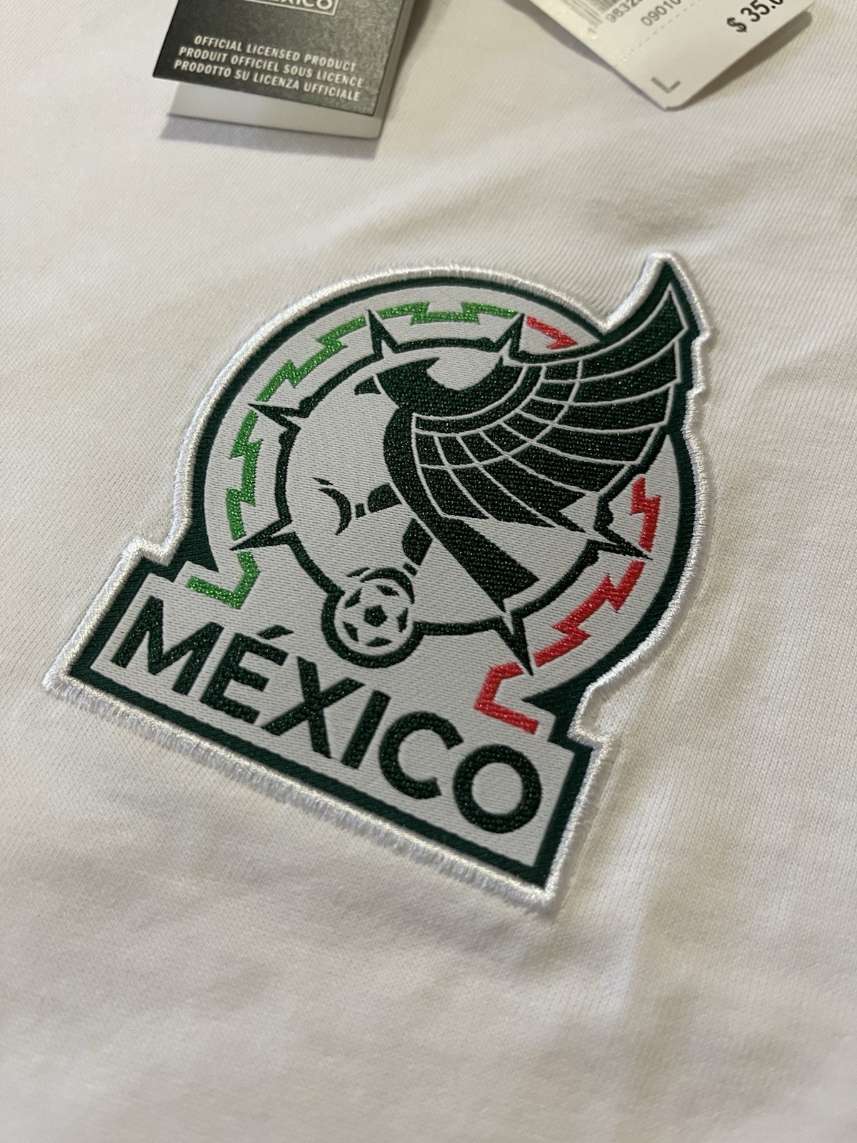 Adidas Large 2026 Mexico Soccer DNA Tee Shirt White Green JZ6471 NWT gallery