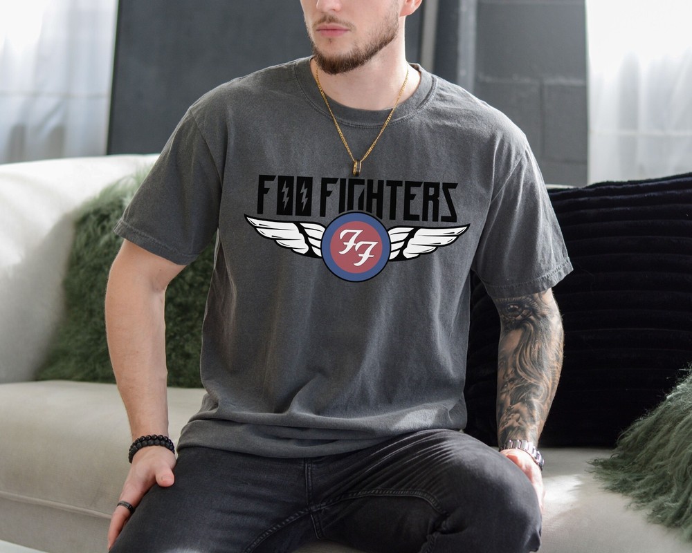 Foo Fighters Flash Wings T-Shirt Rock Band on Premium Comfort Colors 1717 Tee