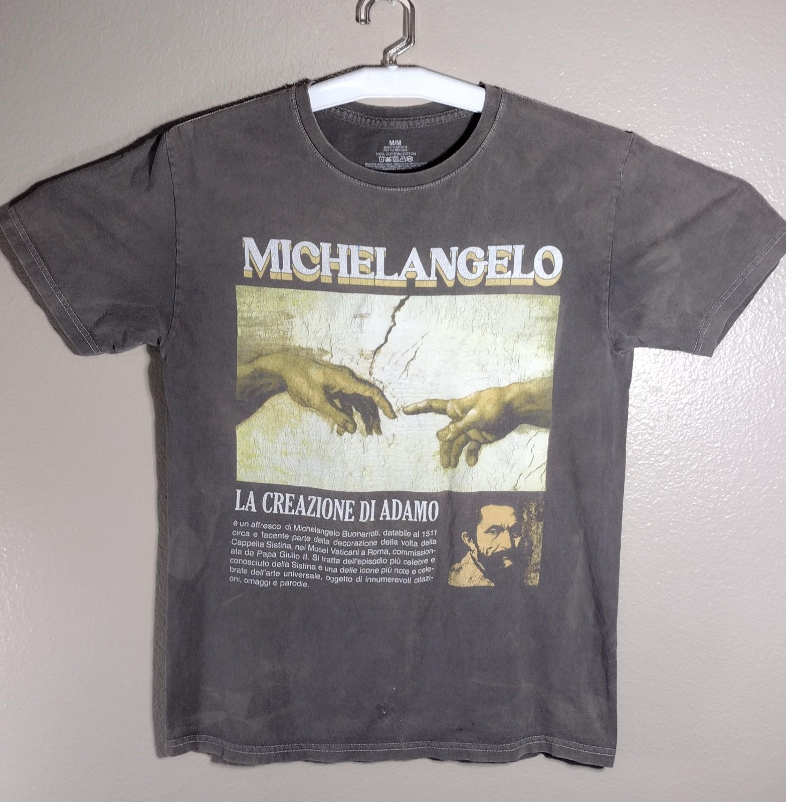 Michelangelo graphic T-Shirt size medium vintage basquiat Classic Art gallery