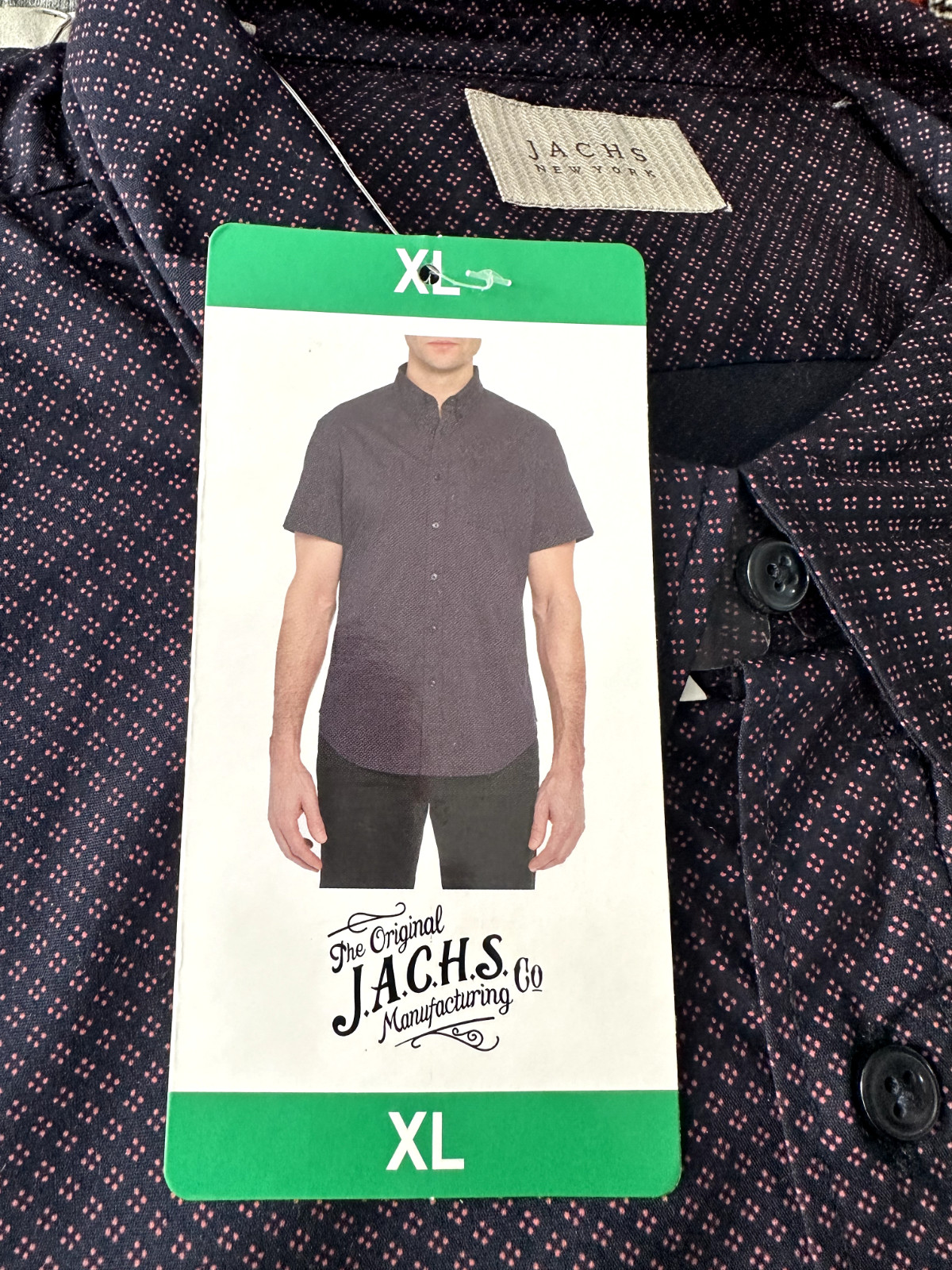 Jachs Mens Button Down Short Sleeve Dress Casual Shirt NWT gallery