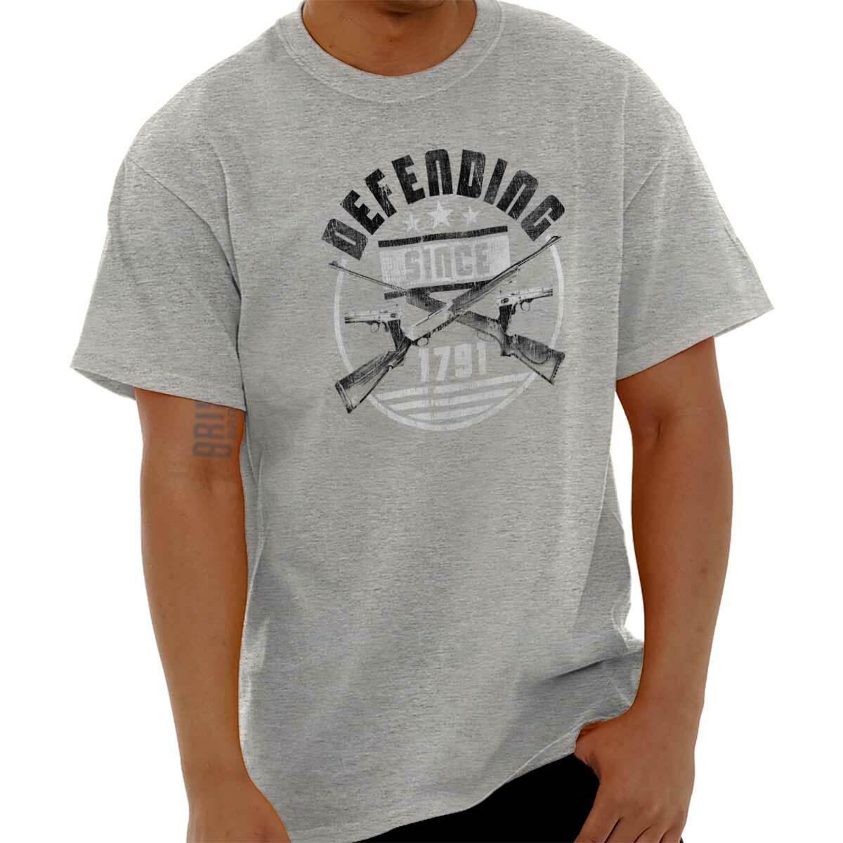 Patriotic Pro Guns Defending 2nd Amendment Womens or Mens Crewneck T Shirt Tee gallery
