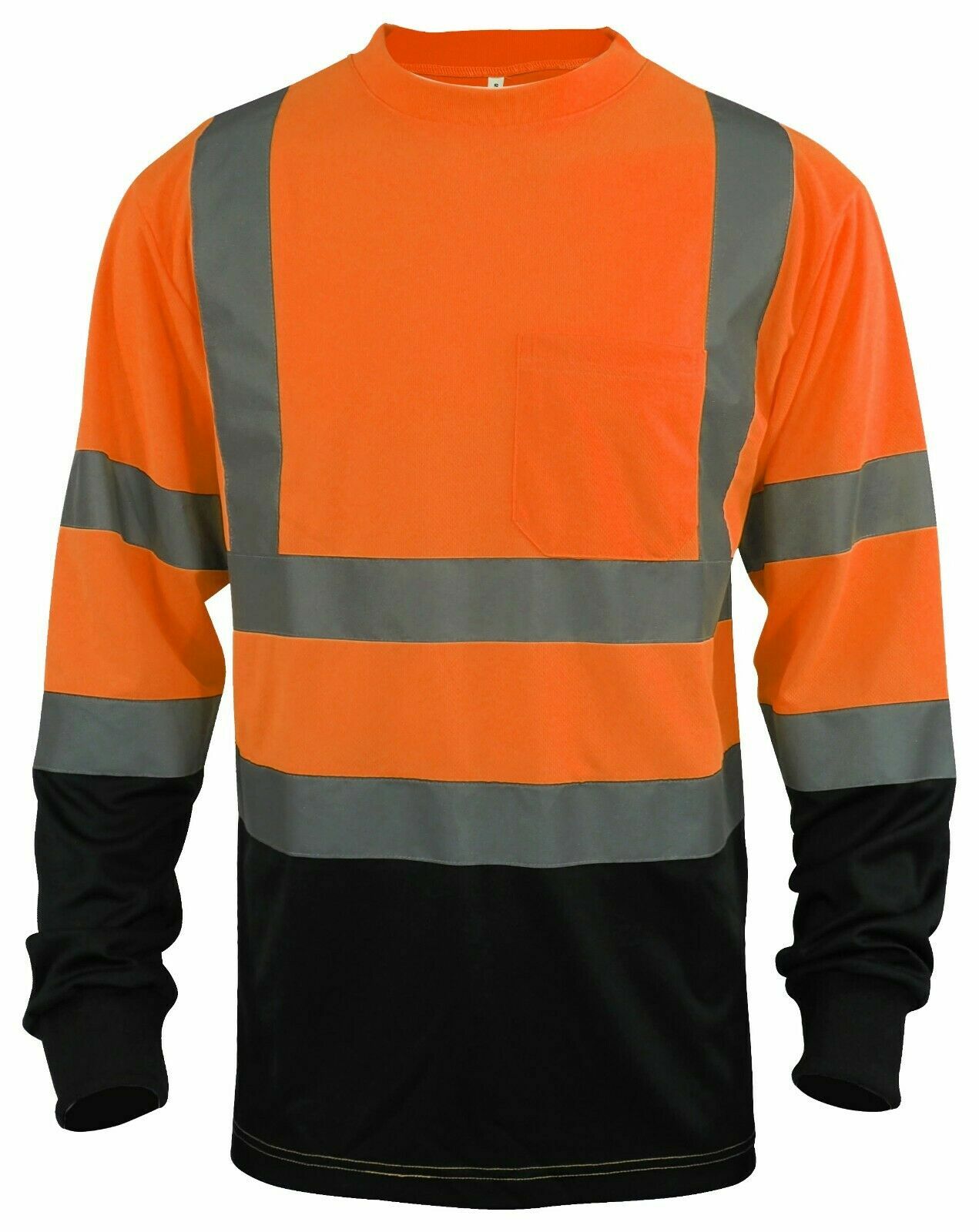 Hi Vis ANSI Class 3 Reflective Safe Orange Long Sleeve T Shirts High Visibility