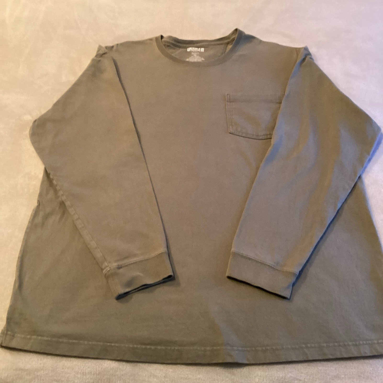 Duluth Trading Long Sleeve Pocket Tee Olive Green XL Relaxed Fit Longtail EUC gallery